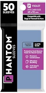 2 Packs Phantom Sleeves: Violet Size (49mm x 93mm) - Gloss Matte (50) (Compatible with: Siege of Vienna and More) Individual Pack