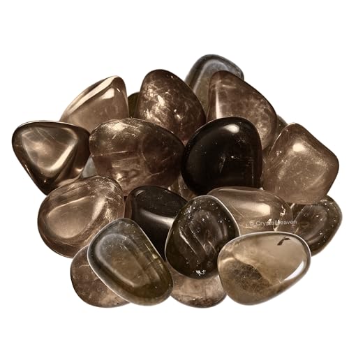 Image of Certified Smoky Quartz Crystal Healing Tumbled Stone, Natural Polished Crystals for DIY Crafts, Manifestation, Meditation, Pooja Feng Shui and Reiki Healing (30 Grams)