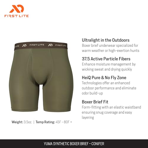 First Lite Men's Yuma Synthetic Boxer Brief - Ultralight Breathable Underwear2