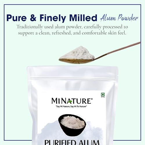 Image of Mi Nature Alum Powder Potassium (Fitkari /Phitkari) -100% Natural Skincare for Acne, Odor Control & Water Purification Face Mask for |Pore Refining 1kg (35.29 oz)|Face Pack Powder |Cruelty-Free |