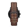 Fossil Men's 42mm Collider Stainless Steel and Leather Hybrid HR Smart Watch, Color: Black, Brown (Model: FTW7008)