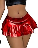 Photo Gallery vendau minigonna da donna in pelle pu metallizzata, ultra corta a vita alta, elasticizzata, per discoteca, sexy, per feste, rosso, l Photo Gallery vendau minigonna da donna in pelle pu metallizzata, ultra corta a vita alta, elasticizzata, per discoteca, sexy, per feste, rosso, l