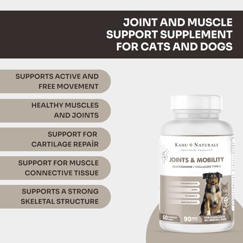 Joints & Mobility Supplement for Dogs & Cats – Glucosamine, Chondroitin, MSM, Collagen, Vitamin B3 & Vitamin E – Hip & Joint Support – 60 Chewable Tablets - Image 2