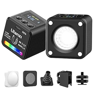ULANZI L2 RGB COB Video Light Mini Cube Lights, LED Camera Light 360° Full Color Portable Photography Video Lighting…