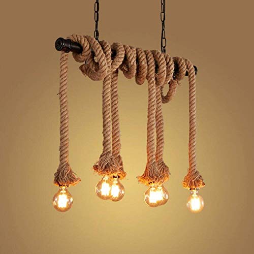 Lustre rétro à 6 lampes GZZ avec chaîne suspendue réglable pour salon