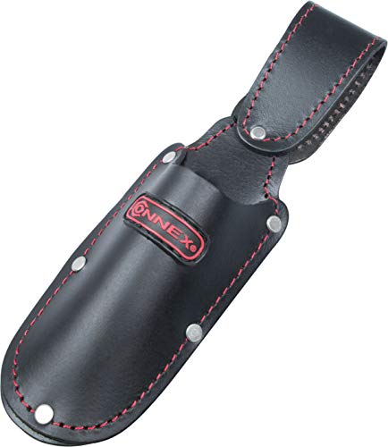 Connex Werkzeughalter - 1 Fach - Mit Gürtelschlaufe - Aus Leder - Robust & Langlebig / Messerscheide / Werkzeugtasche für Gürtel / Gürteltasche / COX951105 Schwarz