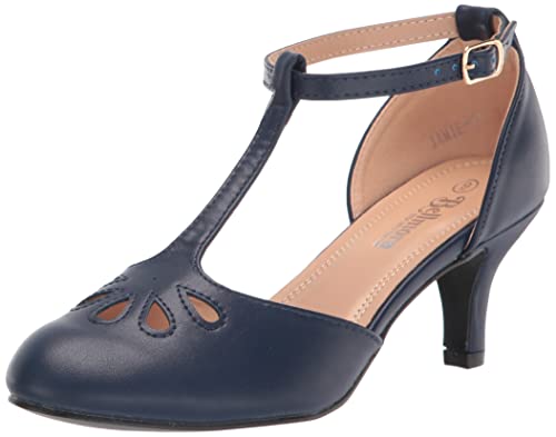 Women's Jamie-01 Vintage Round Toe T-Strap Mary Jane Costume Dress High Heel Swing Shoe with Sexy 3