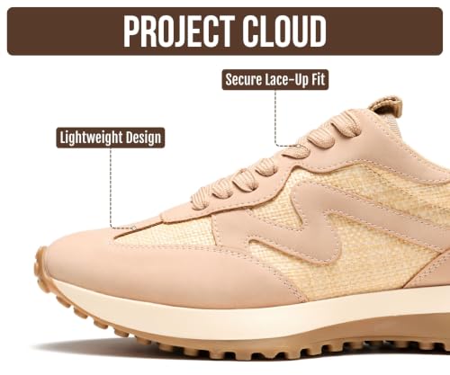 Image of Project Cloud Trendy Fashion Sneakers for Women 2026 - Memory Foam and Non-Slip Comfortable Casual Ladies Shoes for Womens Fashion Sneakers - Lightweight Lace-up Shoes (Lecco)