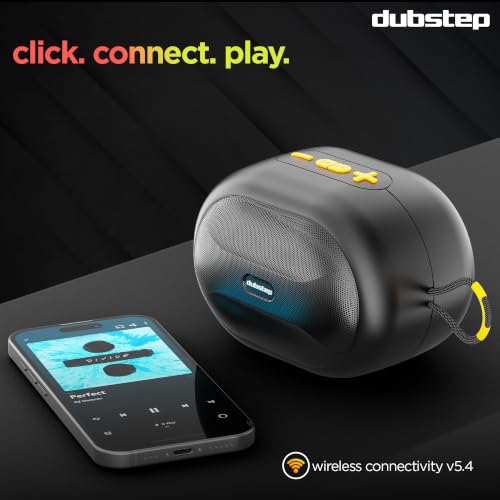 Image of Dubstep Pop 1210 Portable Bluetooth Speaker | 12W Loud Sound, Deep Bass with XBASS, 16 Hrs Playtime, TWS Stereo Pairing, 52mm Driver, Splash-Resistant, Carry Strap (Black)