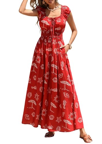 PRETTYGARDEN Boho Maxi Dresses for Women 2026 Summer Floral Wedding