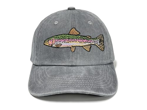 Image of Fishing Baseball Cap for Men Women, Adjustable Embroidered Fish Hat | Fishing Gear, Outdoor Adventure Design, Precision Embroidery Craft, One Size Adjustable Fit