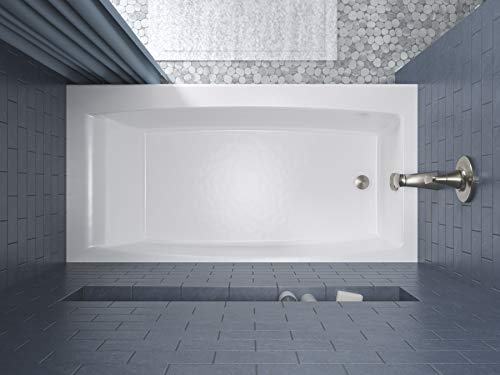 KOHLER K-26109-LA-0 Entity 60-Inch x 30-Inch Alcove Bath with Integral apron, integral flange and left hand drain, White