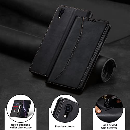 Image of Jasonyu Flip Wallet Case for iPhone XR,Black