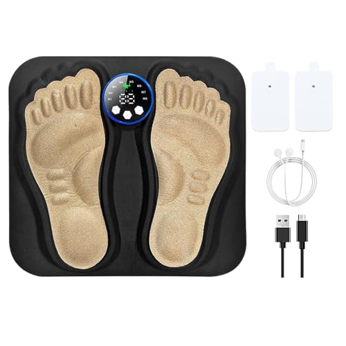 Fußmassagegerät - 8 Modi Wiederaufladbare Fußmassage-Auflage - Muskelstimulator aufladbares Gerät tragbar für zu Hause und Reise für Knöchel Rücken Sportler Wellness Beine Training Fußmassagegerät - 8 Modi Wiederaufladbare Fußmassage-Auflage - Muskelstimulator aufladbares Gerät tragbar für zu Hause und Reise für Knöchel Rücken Sportler Wellness Beine Training