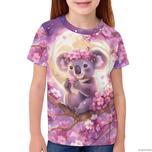 Image of WELLFLYHOM Kids Tshirts Girls Boys Short Sleeve Crewneck Tees Shirts Casual Sport Pullover Tops Size 3-16 Years