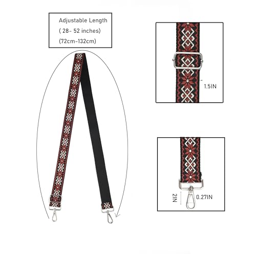 Image of Crossbody Straps for Purses Silver Hardware Purse Strap Wide Shoulder Strap Adjustable Replacement