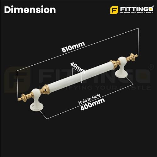 Image of Vintage Royal Main Door Handle | 16 Inch Premium Pull Push Handle for Home, Office, Hotels & Villas | Stainless Steel Black & Gold Antique Finish |Hole to Hole 400mm | 3 Years Warranty
