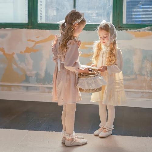 Toddler Footless tights Girls knit Leggings with lace4