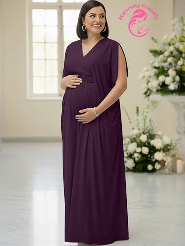 Image of KOH KOH Womens Long V-Neck Grecian Goddess Wedding Guest Maxi Dress Gown
