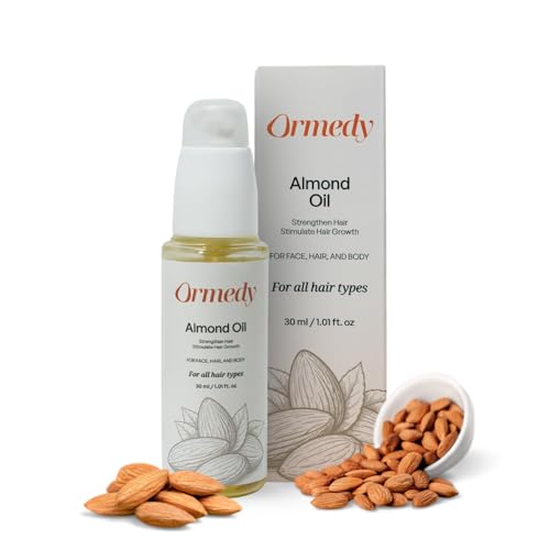 Image of 100% Pure Cold Pressed Sweet Almond Oil 30ml - Natural Unrefined Oil for Hair Growth, Skin, Face & Moisturizing
