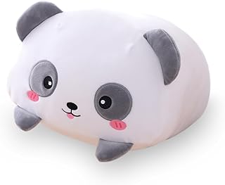 AIXINI 8 inch Cute Panda Plush Stuffed Squishy Animal Cylindrical Body Pillow,Super Soft Cartoon Hugging Toy Gifts for Bedding, Kids Sleeping Kawaii Pillow