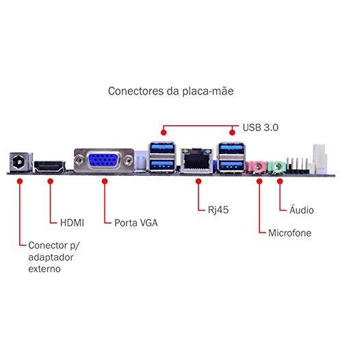 Computador NANO Compact Intel Quad Core 4GB SSD 60GB Windows 10 Pro Wifi VESA