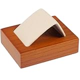 JEWEDECO Estante para Guardar Pendientes de Madera Maciza Color Beige, Organizador Compacto de Joyas para Mujer, Perchero Práctico para Exhibición y Almacenamiento de Aretes en Casa