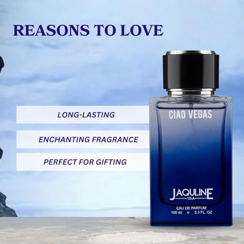 Image of JAQULINE USA Ciao Vegas Premium Long Lasting Perfume | Men Women | Citrus, Floral & Musky | Intense Fresh Fragrance - 100ml