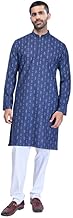 BELLAZO Men's 100% Cotton Embroidered Kurta | Elegant Self Design