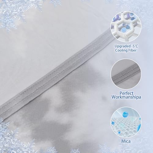 Image of CHOSHOME Cooling Blanket Queen Size, Double Sided Cold Effect Arc-Chill Q-Max>0.5 Cooling Blankets for Hot Sleepers and Night Sweats, Lightweight Cold Breathable Summer Blanket, 90 inch x 90 inch, Grey
