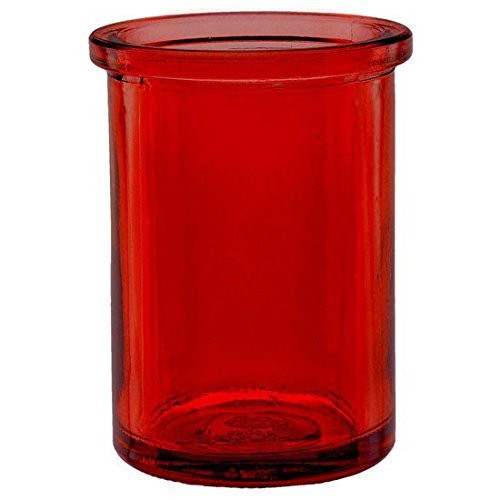 Bluecorn Beeswax 50% Recycled Glass Candle Holder (2Â¼-Inch Interior Diameter x 3Â¾-InchÂ” Tall) - Red