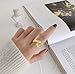 Layered CZ Star Promise Ring for Women Gold Plated Fashion Adjustable Round Rhinestone Stacking Statement Open Wide Wrap Finger Rings Comfort Fit Chic Geometric Stainless Steel Jewelry for Wedding Engagement (2 Layers)