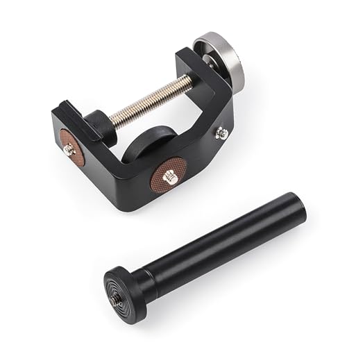 Walimex pro KX-20 Stativ Klemme – Klemmstativ, Blitzklemme, Aluminium, mit ausziehbarer Mittelsäule 12,5-20 cm, für Kamera, LED Leuchten, Halterung für Stativ, Rohr, Platte, Tisch