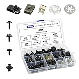 80 Pcs Car Clips & Plastic Screws Kit, with Heat Shield Clips Car Body U Clips & Engine Undertray Screws Fasteners Set Car Parts for Fasten Fender Repair Automotive