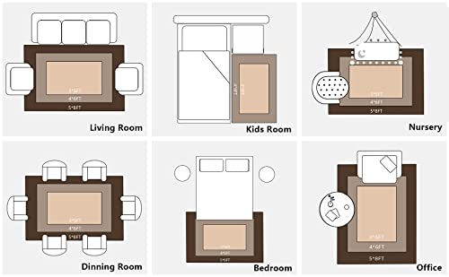 Fosirug Soft Fluffy Shag Area Rugs For Bedroom Carpet, Black Shaggy Rug For Kids Girls Boys Room, Plush Fuzzy Rugs For Living Room Nursery Home Decor Floor Rug, Modern Bedside Rug, 5X8 Feet #TOP6