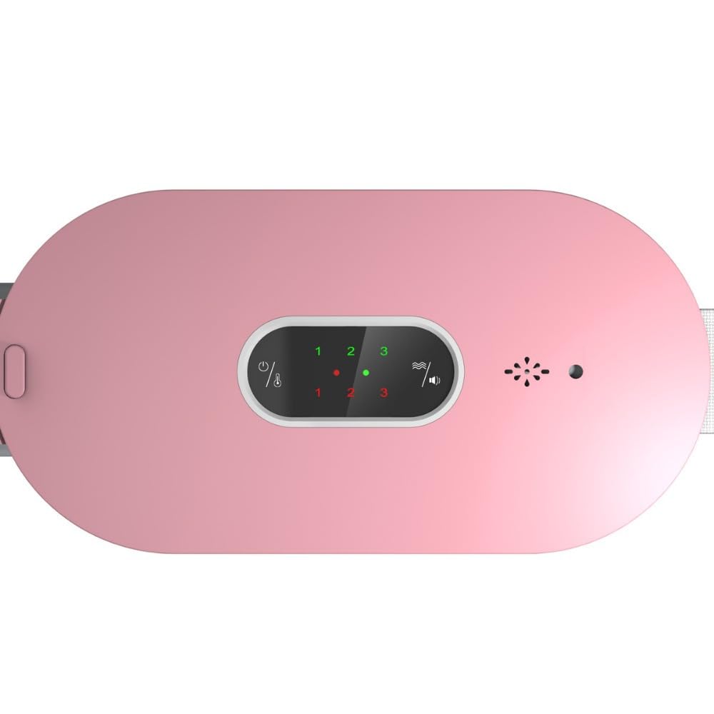 Perioden Wärmegürtel, Elektrischer Menstruations Wärmegürtel mit 6 Temperatur Einstellbar und Vibrationsmodi, Wärmegürtel Periode Linderung von Rücken, Bauch und Magenschmerzen