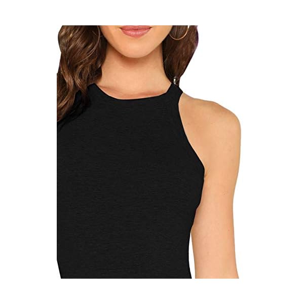 Milumia-Women-Skinny-Halter-Bodysuit-Mid-Waist-Solid-Fitted-Tank-Shapewear-Romper-Top Milumia Women Skinny Halter Bodysuit Mid Waist Solid Fitted Tank Shapewear Romper Top Black X-Large