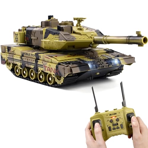 Supdex 1/24 RC Tank -2.4Ghz Remote Control Army Tank with 360&deg;Rotating Turret, Auto Demo, Sound...