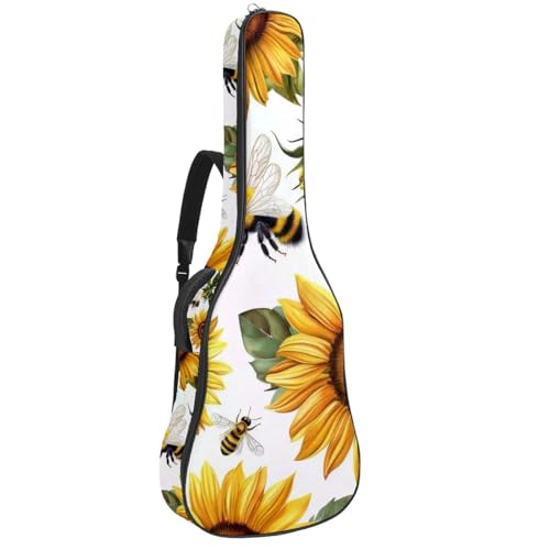 Sac à dos pour guitare folk au motif de tournesols colorés pour musicien nomade