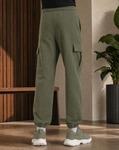 Image of Nobero Joggers for Men | Oversized Fit | Elasticated Waist with Drawcord | Soft & Breathable Fabric | Loose Track Pants | Casual & Streetwear