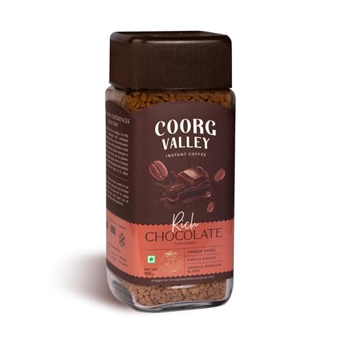 Image of Coorg Valley Rich Chocolate Instant Coffee 100g | Chocolate Flavoured Coffee | Premium Blend of Robusta & Arabica | Freeze Dried | Bold & Strong Flavor