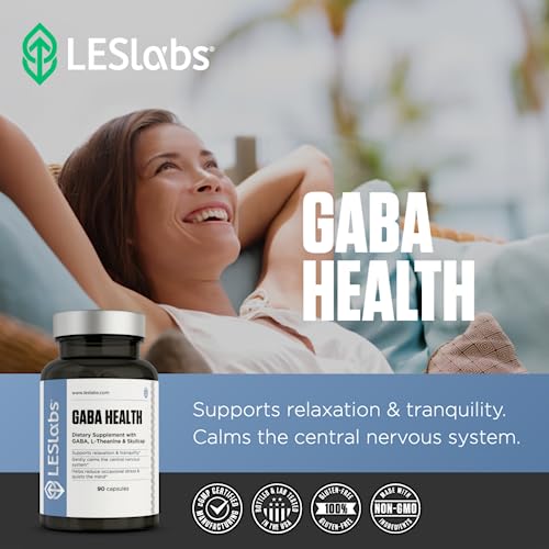 LES Labs GABA Health – Calm Mind & Relaxation, Stress Relief, Neurotransmitter Support & Deep Sleep – GABA, Taurine, Passionflower, Skullcap, L-Theanine & Magnesium – Non-GMO Supplement – 90 Capsules - Image 6