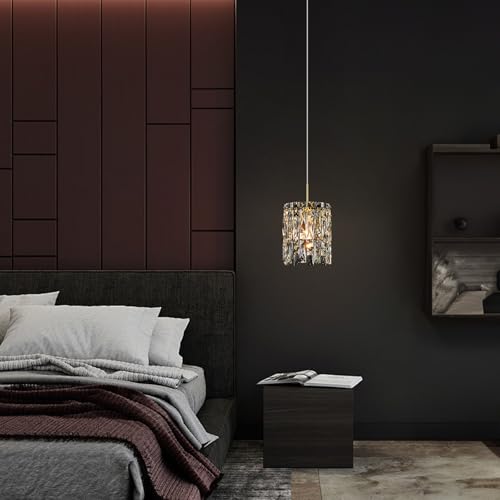 Image of Modern K9 Gold Crystal Pendant Lights Kitchen Island,1 Lighting