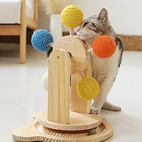 Brinquedo arranhador para gato com bola | Brinquedo arranhador com 5 bolas de sisal | Bola para arra