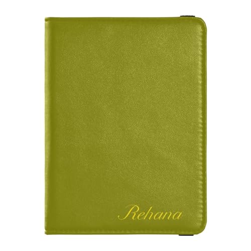 Custodia per passaporto pelle PU personalizzata custodia ultra sottile per per donne uomini carino libro da viaggio giallo Oliva 1 size