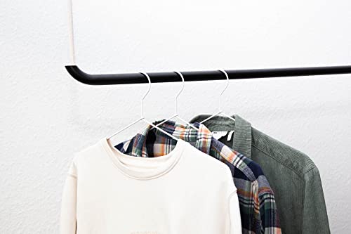 Design Kleiderbügel aus stabilem Metall - 8 Stück (Weiß)