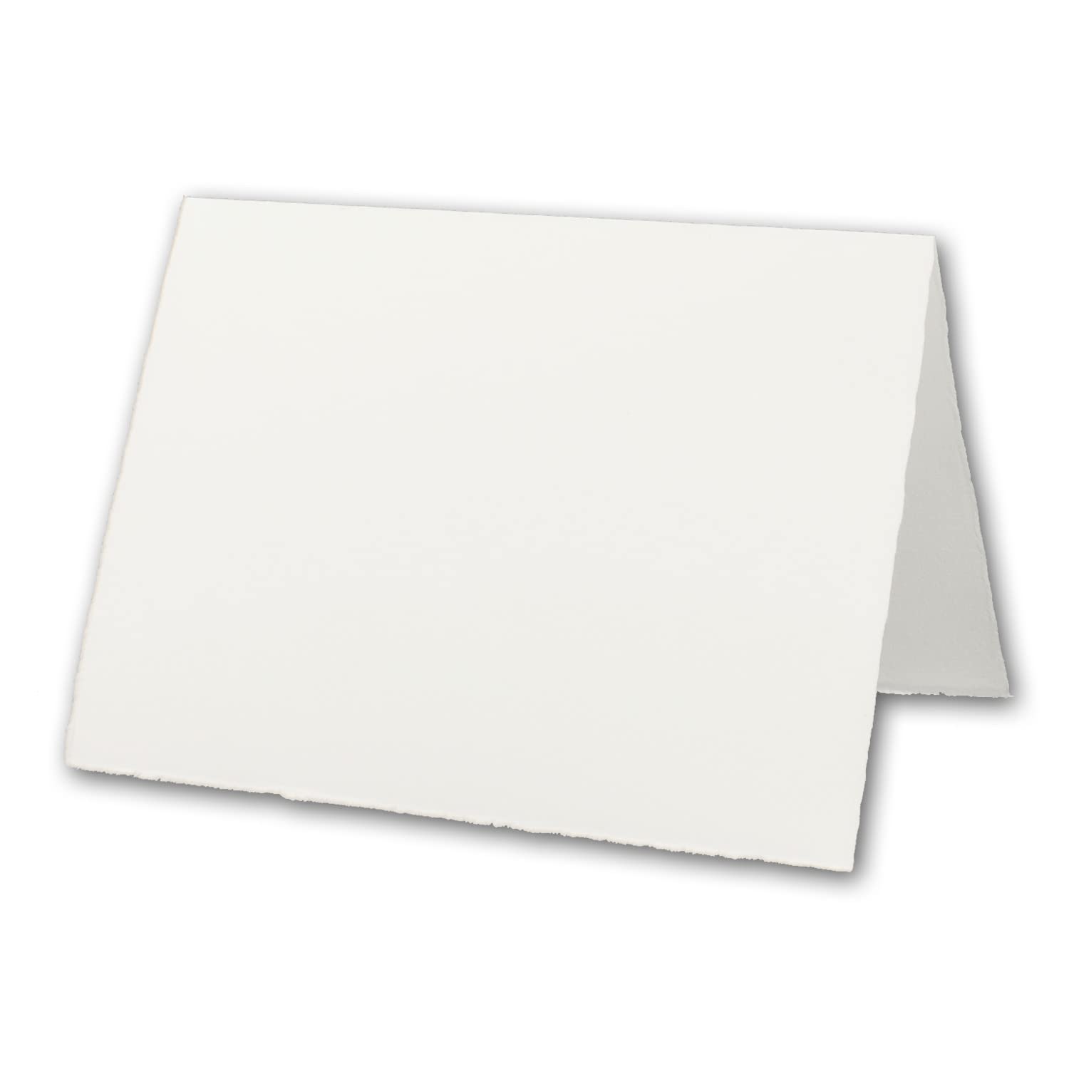 75 x DIN A6 Vintage kartki składane, prawdziwy papier czerpany, 105 x 148 mm - podwójne, naturalny biały 240 g/m² - powierzchnia Vellum - oryginalna jakość Zerkall