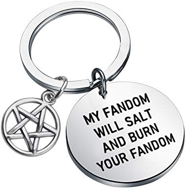 My Fandom Will Salt and Burn Your Fandom Keychain SPN Gift for Fan
