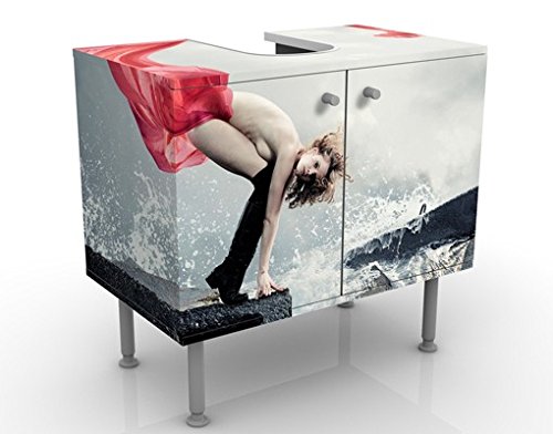 micasia Waschbeckenunterschrank 2 Türen Kunst höhenverstellbar mit...