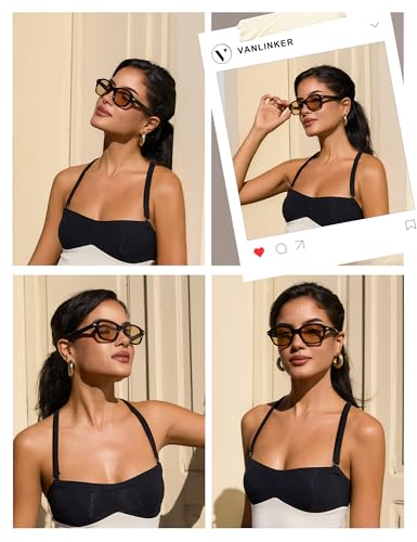 VANLINKER Retro Round Polarized Sunglasses for Women Men Vintage Style Trendy Square Unisex Sun Glasses VL98593